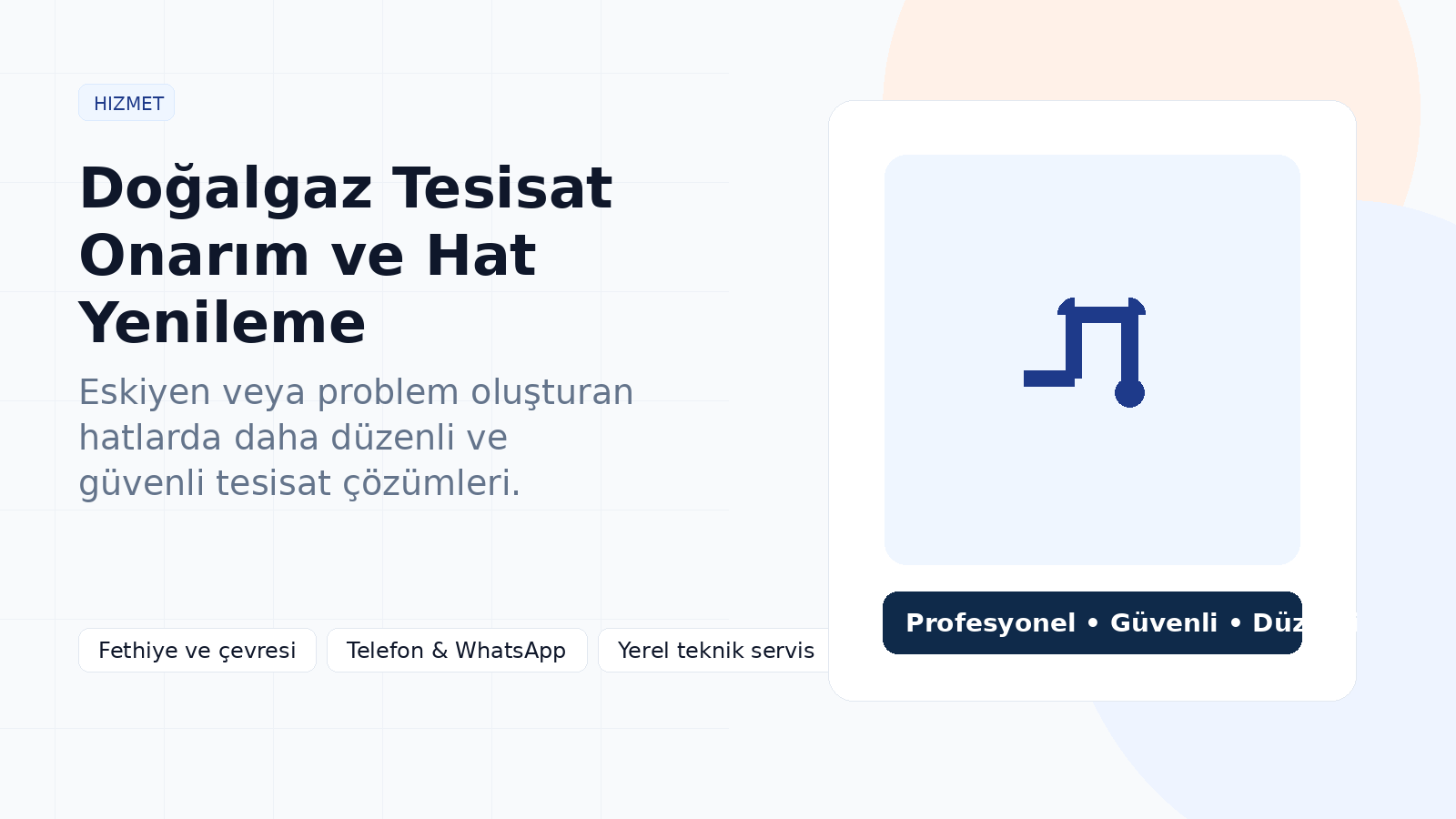 Doğalgaz Tesisat Onarım ve Hat Yenileme